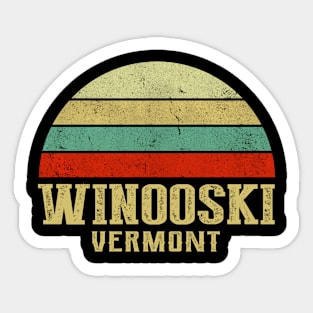 WINOOSKI VERMONT Vintage Retro Sunset Sticker